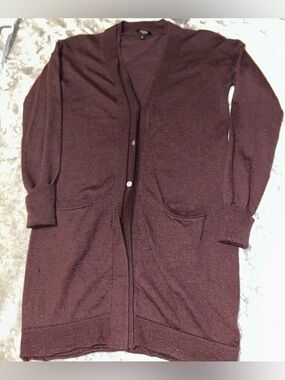 Hobbs London Longline Deep Burgundy Woman’s Size 8 Cardigan